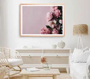 Pink Peony Print, Flowers Wall Art, Penoy Flowers Framed Flower Wall Art, Floral