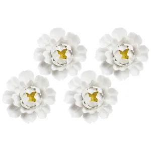 4pcs Porcelain Flower Decoration Ceramic Flower Ornament Wall Hanging Ceramic