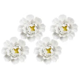 4pcs Wall Ceramic Flower Adornment Peony Wall Art Decor Artificial 3d Flower