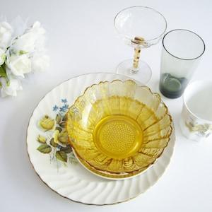 Place Setting, Mismatched, Dish Set, Yellow green teal, Roses, Burleighware, Ridgway Ironstone, Royal Grafton, Sunflower