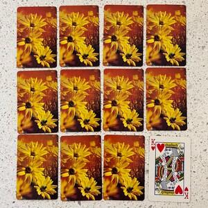 FREE SHIP - Lot of 12 Vintage SUNFLOWER Playing Cards | Floral | Junk Journal Ephemera | Bullet Journal | Scrapbook Supplies | Collage