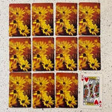 FREE SHIP - Lot of 12 Vintage SUNFLOWER Playing Cards | Floral | Junk Journal Ephemera | Bullet Journal | Scrapbook Supplies | Collage
