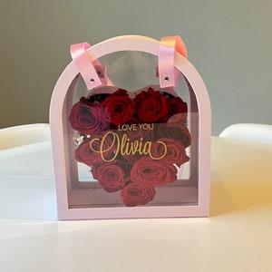 Roses box | personalized flowers box.