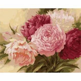 Peony Flower Painting By Number Propylene Abstract Linen Canvas Wedding Decors