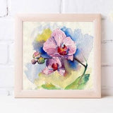 Print of Watercolor flower painting - "Orchid flower" giclee on watercolor paper