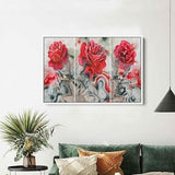 Rose Painting, Original Rose Flower Painting on Canvas, Red Rose Flower Bouquet Painting, Red Rose Flower Bouquet Artwork,