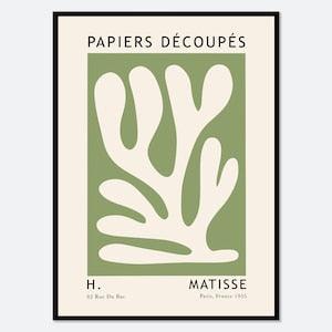 Henri Matisse Cut Outs Vintage Abstract Wall Art Print | Matisse Colorful Poster, Berggruen Cie, Papiers Decoupes, Green Botanical Art M157
