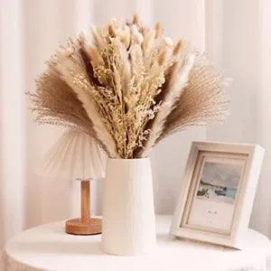 121pcs Dried Pampas Grass Decor, Boho Home Table Fall Decor Dried Flowers,