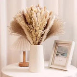 121pcs Dried Pampas Grass Decor, Boho Home Table Fall Decor Dried Flowers,