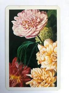Flowers Hydrangea Daisy Carnation Painting Vintage Retro Art Swap Playing Card