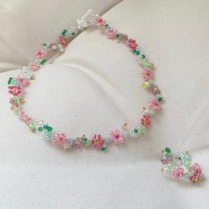 Beaded Flower Necklace??Beaded Flower Rings??Rainbow Necklace??Beaded Necklace??Pearl Necklace??Seed Bead Jewelry??Gifts for Her/Him??Beaded Choker