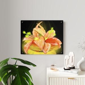Glass Bouquet - Star Lilies Acrylic Wall Art