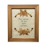 Vintage Framed Dried Pressed Flowers Picture Frame Happiness Heart Home Wall Art