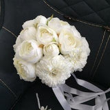 Peony bouquet, White Rose Bridal Bouquet, Rustic Boho Flower Bouquet, With Rose Design, peony, chrysanthemum, real looking peony bouquet