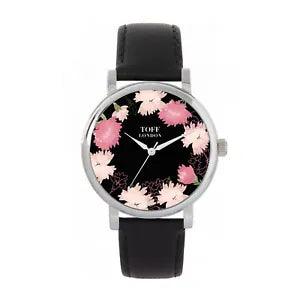 Toff London TLWS-37082 Ladies Pink Carnations Flower Watch
