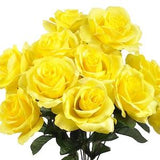 12 Open Yellow Roses, Artificial Flowers, 4