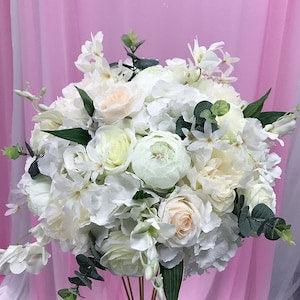 wedding centerpieces table flower,silk flower,rose peony dancing orchid,white green champagne flower,wedding decoration