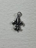 JCM stamped Fleur de Lis Lily Flower Charm 925 Sterling Silver 1/2???