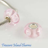 Calla Lily Pink Flower Murano Glass 925 Sterling Silver European Bead Charm Euro