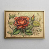 Old-Fashioned Rose Bouquet- Soft Colors, Very Unique Vintage Botanical Wall Art for her on Mother's Day - Flowers without allergies!!