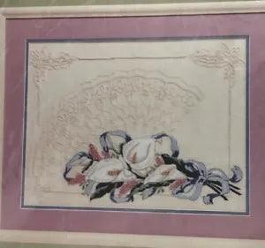 Fan and Calla Lilies Candlewicking Vintage Kit 1989 Candamar Designs NEW 16 x 12
