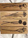 Floral Stamp Set Of 4 Flowers Narcissus Allium Iris Calla Lily Stampin Up RARE