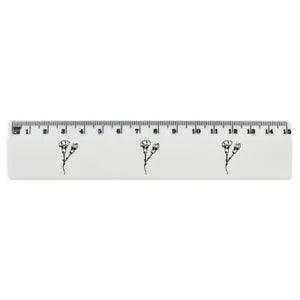'Carnation Flowers' White Plastic Ruler (RL015265)