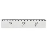 'Carnation Flowers' White Plastic Ruler (RL015265)