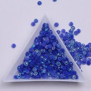 Sunflower- Sapphire AB Jelly-Flatback Resin Rhinestones-Non Hotfix-4mm-5mm-6mm-500 or 1000pcs