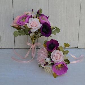 Handmade Bouquet Pink Paper Flower, Pink Paper Rose, Bridesmaid Bouquet, Bridesmaid Paper Bouquet, Custom Bouquet