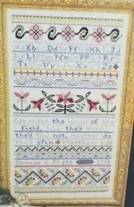Amaryllis Artworks Lily Sampler cross stitch chart pattern floral folk art