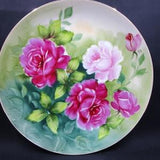 Rose Bouquet Plate 8" Display Plate Pink Roses Vintage Cabinet Plate