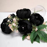 10 BLACK 3" Faux SILK PEONY FLOWER Heads Wedding Party Events Home Decorations