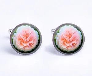 Carnation Flower Men's Cufflinks Wedding Birthday Father's Day Gift C766