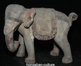 13.3'' Old Chinese Tang Sancai Porcelain Dynasty Peony Flower Elephant Statue