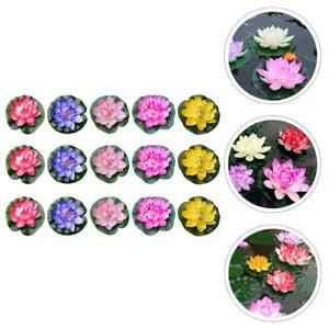 15 Pcs Artificial Lotus Eva Pool Floating Decoration Water Lily Flower