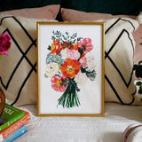 Summer Poppy Blooms Bouquet Illustration Art Print in A4 or A5