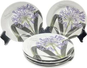 VTG Muve Baum Brothers AGAPANTHUS Purple Lily 8??? Salad Plates Set Of 6 NEW