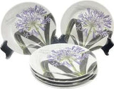 VTG Muve Baum Brothers AGAPANTHUS Purple Lily 8??? Salad Plates Set Of 6 NEW