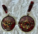 Vintage Dried Flowers Wall Art Domed Bubble Glass Brass Numbered Cideart Belgium