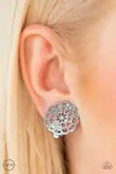 Paparazzi Earring- Carefree Carnation- Silver Flower- Clip On