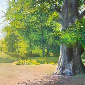 Original Impressionist Painting, Forest Painting, Green Tree Painting, Large Original Oil Painting, Landscape Painting, Expressive Painting