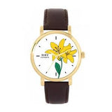 Toff London TLWS-37005 Ladies Yellow Lily Flower Watch