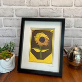 Sunflower - Handmade original, paper folding, Iris folding artwork