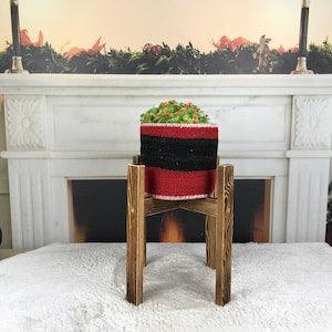 decorative planter, red plant basket, 6 inch vintage basket, hanging pot stand, basket for decor, round planter, handwoven planter, PH 2297