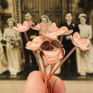 7th Wedding Anniversary Copper Flowers, Flower Decoration, ever lasting bouquet, metal bunch of flowers, copper decor, flower gift