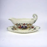 Wedgewood Sauce Gravy Boat Attached Underplate Ranunculus Etruria England - Read