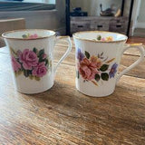 Set of 2 Regal Heritage Tea Mugs Pretty Rose Bouquet English Bone China