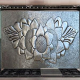 Copper Sunflower Wall Art, Floral Artwork, Botanical, Handmade Copper Tile for Fireplace, Kitchen Backsplash, Indoor & Outdoor Wall Deco