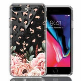 For Apple iPhone 6/7/8 Plus Classy Peach Peony Rose Flowers Leopard Case